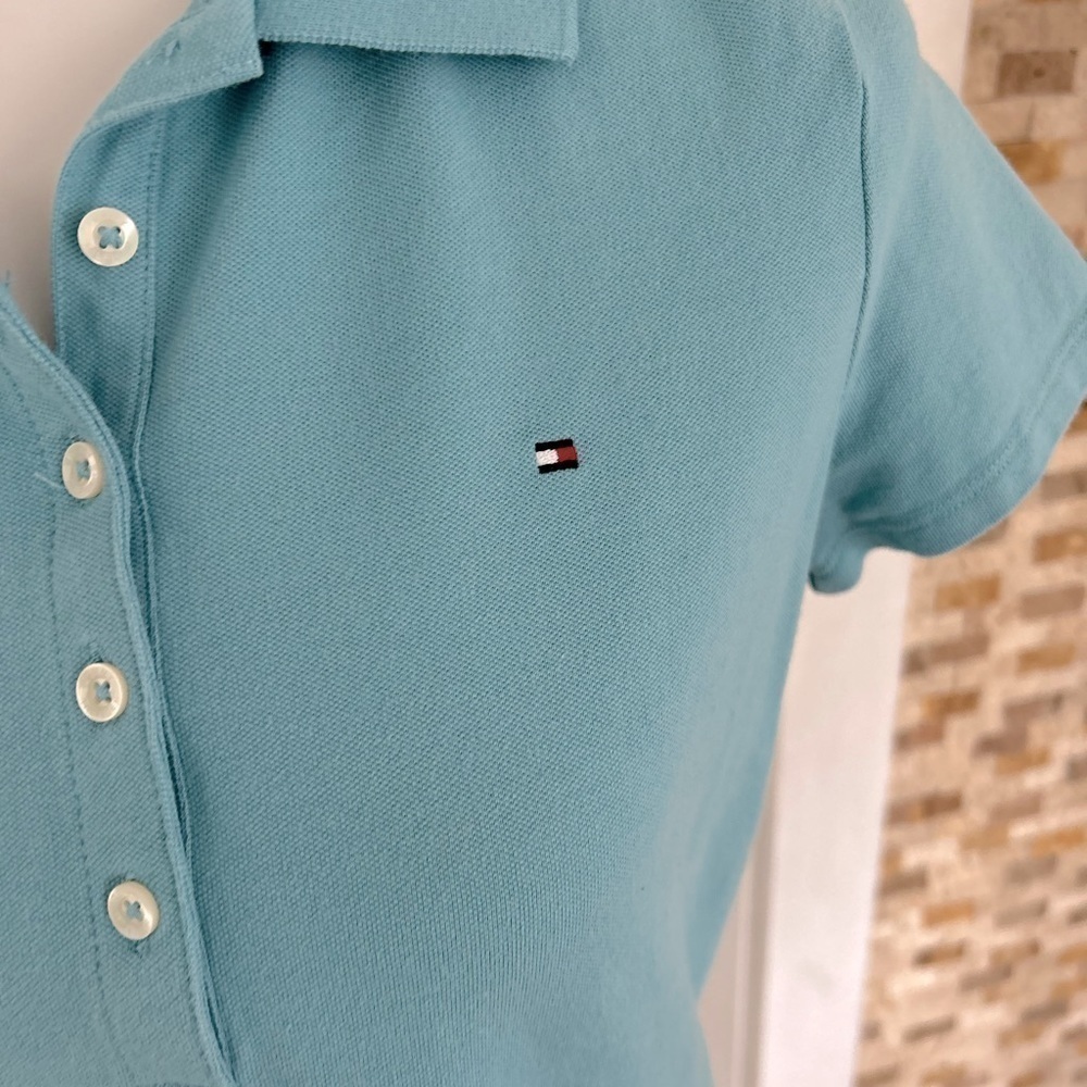 Tommy Hilfiger light blue polo top - Picture 4 of 8